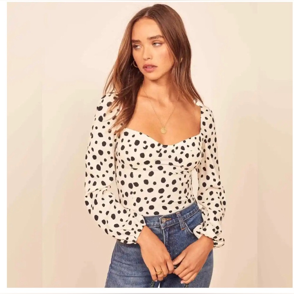 NWT reformation reign top “ink blot” size 12